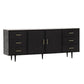 Tavolo da buffet Glam in legno massello nero Tavolo da buffet Glam con 6 cassetti e 2 ante