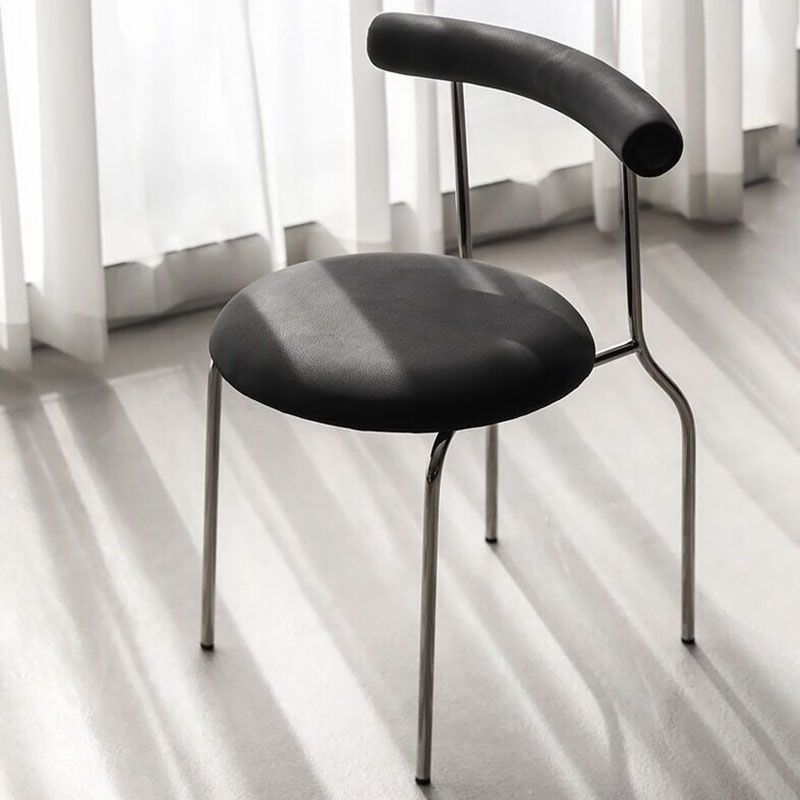 Glam Stainless Steel Legs Armless Dining Chairs Open Back Dining Side Chair in Silver Clearhalo 'Dining Chairs' 'Dining Tables & Seating' 'dining_chair' 'furn' 'furn_dining_chair' 'Furniture' 'furniture_dining_chair' 'Kitchen & Dining Furniture' 1200x1200_344e8752-5fb2-4d58-a19a-b9640ab37b03