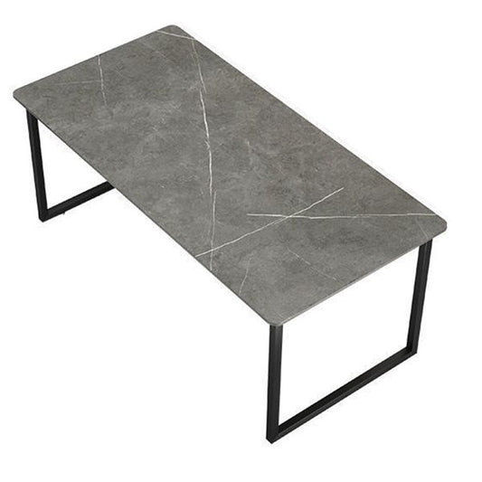 Zeitgenössischer rechteckiger Büro -Schreibtisch Antiquen -Finish -Computertisch mit Metallbeinen