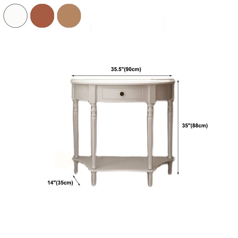 Storage Solid Wood Console Table Half Moon Mid-Century Modern Console Clearhalo 'Console Tables' 'console_tables' 'Entry & Mudroom Furniture' 'furn' 'furn_console_tables' 'Furniture' 1200x1200_3453f860-afc3-44de-9414-7faf524b0331