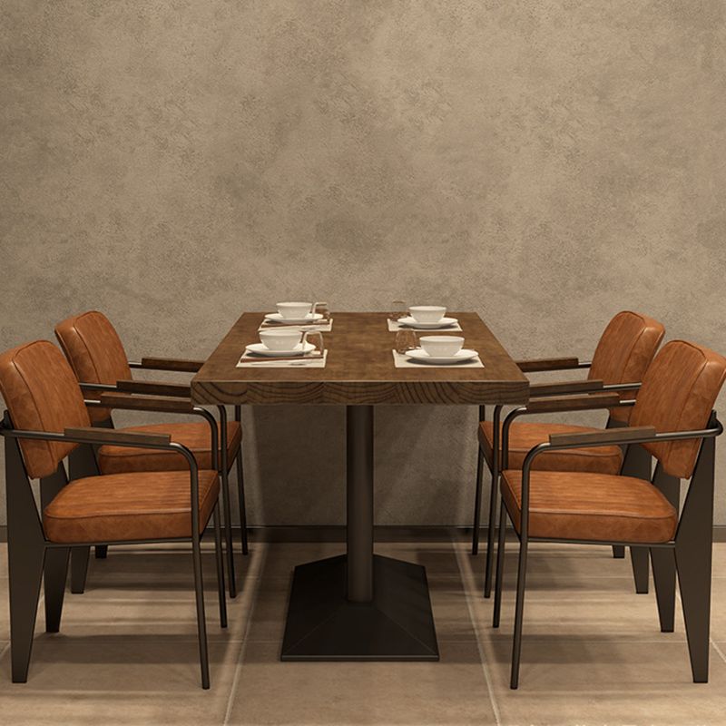 Industrieel 1/2/5 stuks meubels vaste houten rechthoek eetkamer meubels in bruin gezet