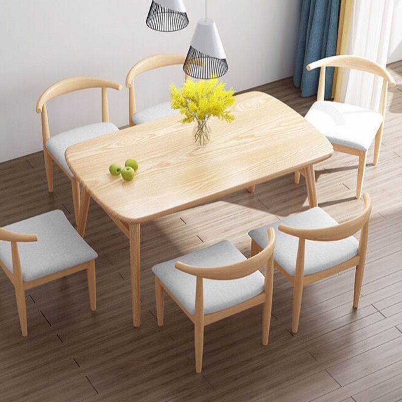 Modern Style Wood Dining Table 4 Legs Dining Table for Dining Room Clearhalo 'Dining Tables & Seating' 'Dining Tables' 'dining_table' 'furn' 'furn_dining_table' 'Furniture' 'Kitchen & Dining Furniture' 1200x1200_3455fc11-b400-4ebf-b9f9-47e67eeb17b9