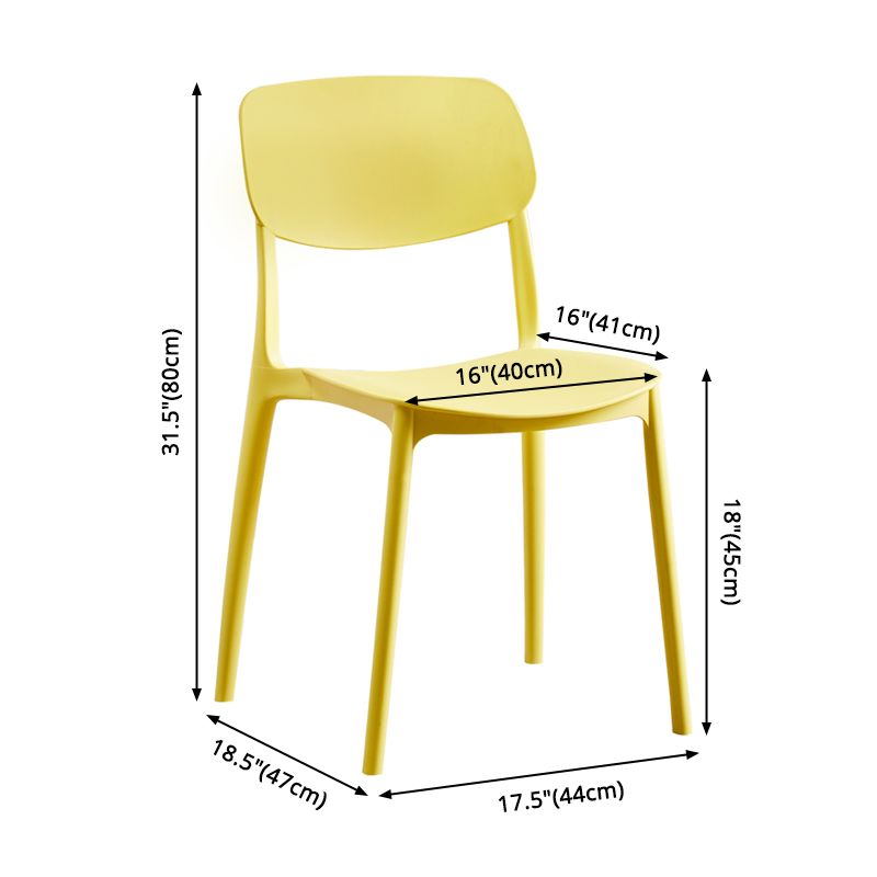 Scandinavian Plastic Armless Dining Chairs Dining Room Open Back Side Chair Clearhalo ' kitchen&dining_furn' 'Dining Chairs' 'Dining Tables & Seating' 'dining_chair' 'furn' 'furn_dining_chair' 'Furniture' 'furniture_dining_chair' 'Kitchen & Dining Furniture' 'kitchen' 1200x1200_34570f2f-ea4d-4414-bb5e-4d543d928898