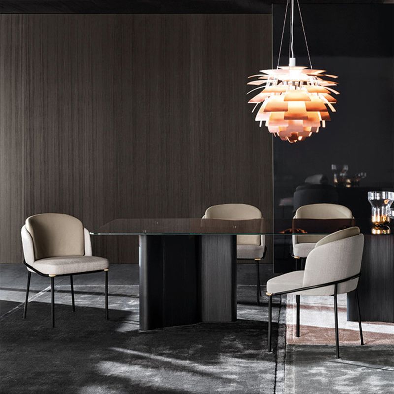 Sedia da sala da pranzo contemporanea sedia da pranzo in metallo.