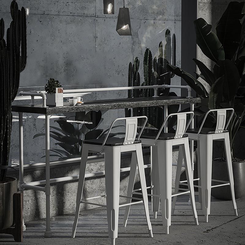 Industrial Rectangle Wood Bar Table 42-inch Height Water Pipe Pedestal Bistro Table Clearhalo 'Bar Furniture' 'Bar Tables' 'bar_tables' 'furn' 'furn_bar_tables' 'Furniture' 'Kitchen & Dining Furniture' 1200x1200_3457f665-2176-4c3e-b0cc-f6d6ed594e89