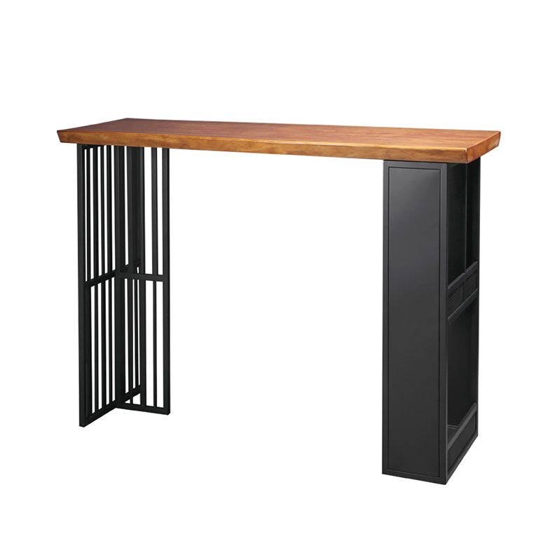 Indoor Glam Pub Set Natural 1/2/3 Pieces Wood and Metal Pub Table Set with Storage Clearhalo 'Bar Furniture' 'furn' 'furn_home_bar_bar_sets' 'Furniture' 'Home Bars & Bar Sets' 'home_bar_bar_sets' 'Kitchen & Dining Furniture' 1200x1200_3458337a-2b7c-4c71-b1b0-2e87b2339542