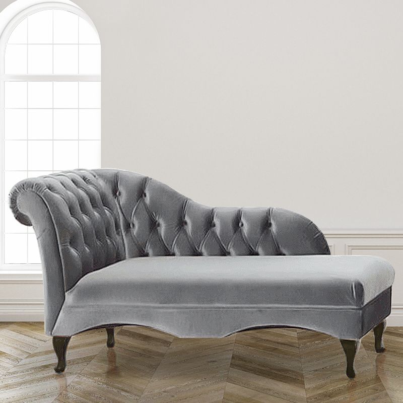 Living Room Rolled Arms Chaise Modern Style Velvet Chaise with Two Arms Clearhalo 'Chairs & Seating' 'Chaise Lounge' 'chaise_lounge' 'furn' 'furn_chaise_lounge' 'Furniture' 'Living Room Furniture' 1200x1200_3459724b-9a8c-43b7-acd5-a3c49293c9fa