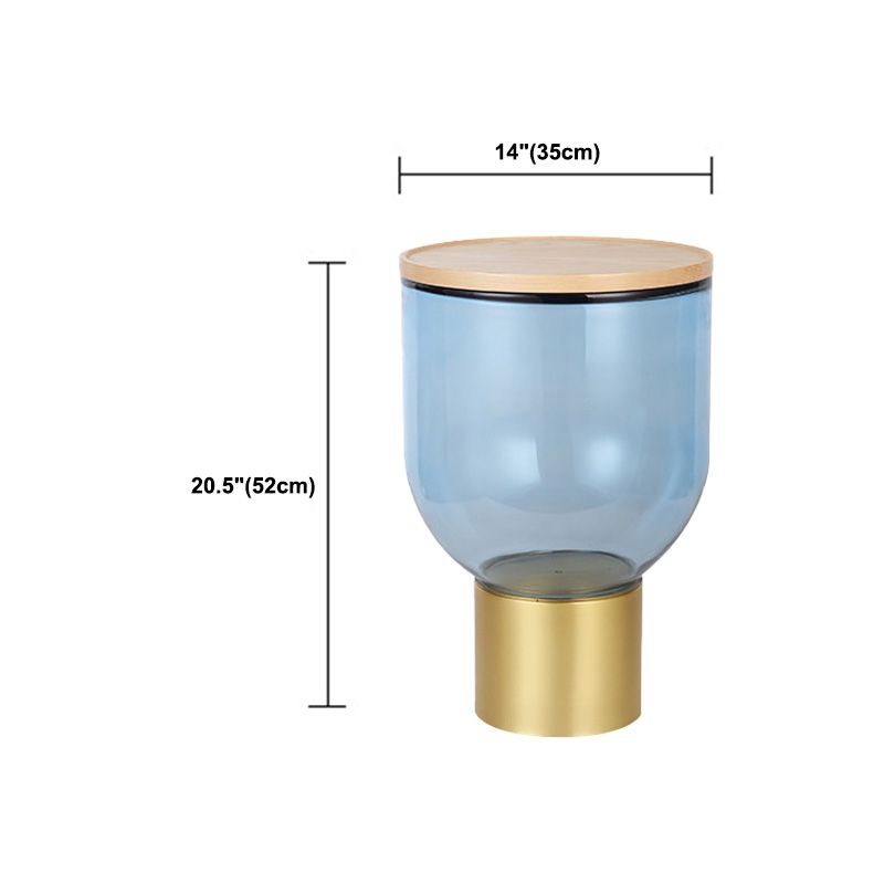 Zeitgenössischer runder Glas Couchtisch mit Sockelbasis -Cocktailtisch