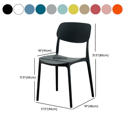 Silla de comedor de plástico sin brazo de comedor moderno