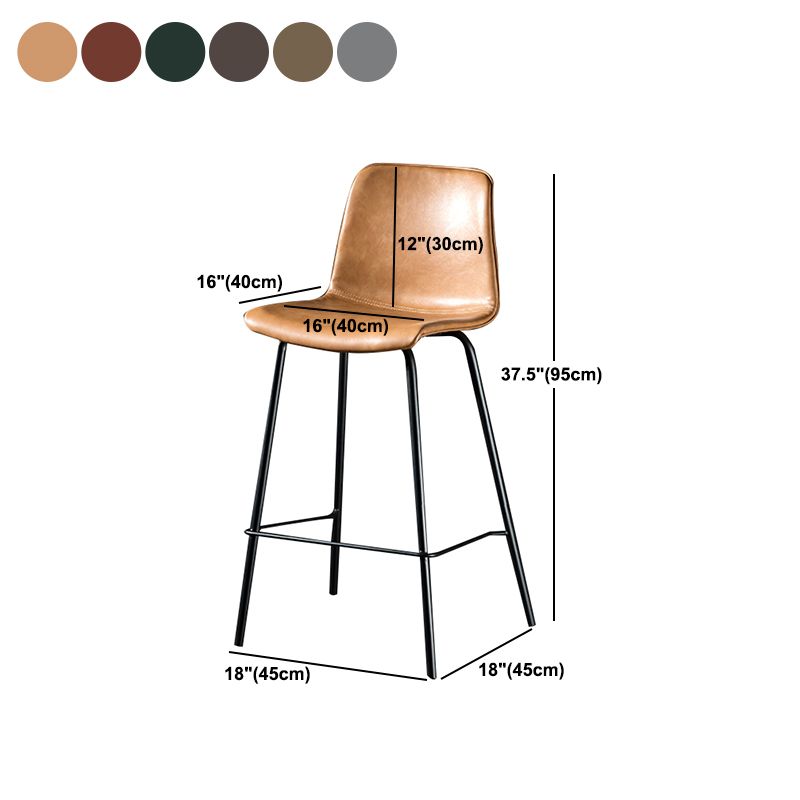 Modern Matte Finish PU Leather Barstool Low Back Restaurant Stool Clearhalo 'Bar Furniture' 'Bar Stools' 'bar_stools' 'furn' 'furn_bar_stools' 'Furniture' 'Kitchen & Dining Furniture' 1200x1200_345b5315-ec6f-478e-ab96-7bc1e165692d