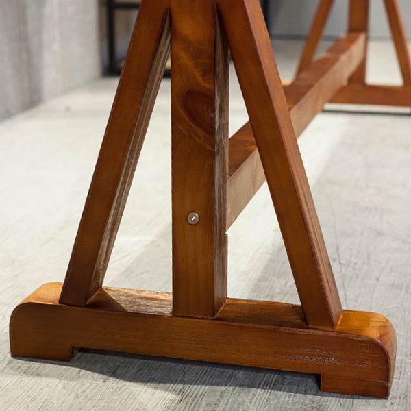 Modern Rectangle Bar Dining Table Wood Trestle Bar Height Cocktail Table 42-Inch Top Clearhalo 'Bar Furniture' 'Bar Tables' 'bar_tables' 'furn' 'furn_bar_tables' 'Furniture' 'furniture_bar_tables' 'Kitchen & Dining Furniture' 1200x1200_345bbd8d-de56-4645-8132-076fd81c7cec