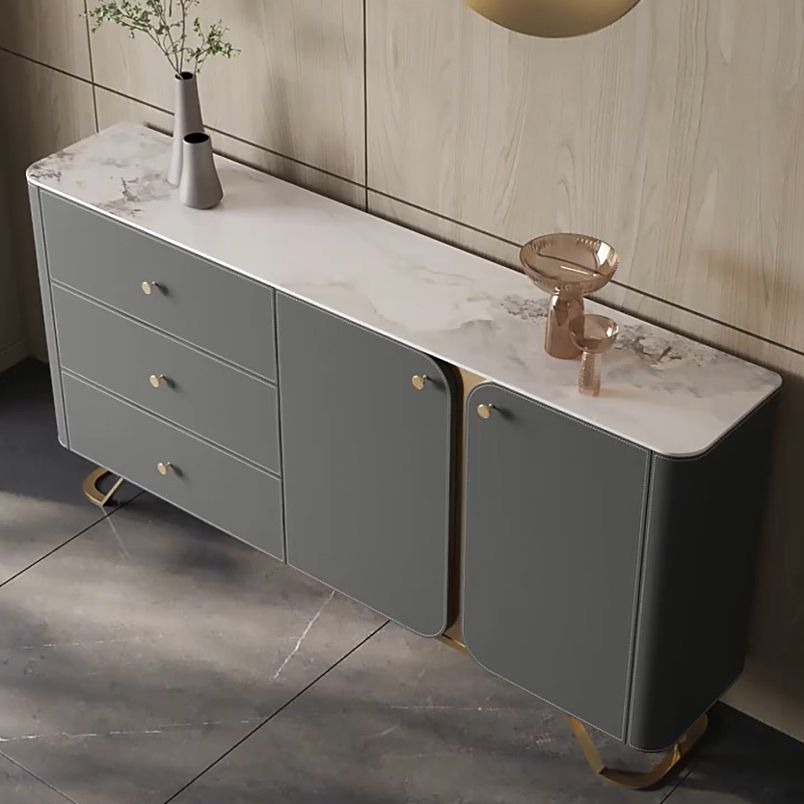 3 Schubladen Buffet Ständer Glam Sideboard -Buffet mit 4 Regalen für die Küche