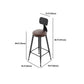 Industrial Leather Bar and Counter Stool Footrest Low Back Counter Stool for Bar