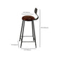 Taburetes de bar de madera contemporáneos, taburete de bar sin brazos con patas de metal