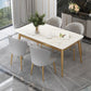 White Stone Top Dining Table Contemporary Rectangle Dining Table with 4 Legs Clearhalo 'Dining Tables & Seating' 'Dining Tables' 'dining_table' 'furn' 'furn_dining_table' 'Furniture' 'Kitchen & Dining Furniture' 1200x1200_345e1c87-8e81-489f-878e-e2ba360dd0d0