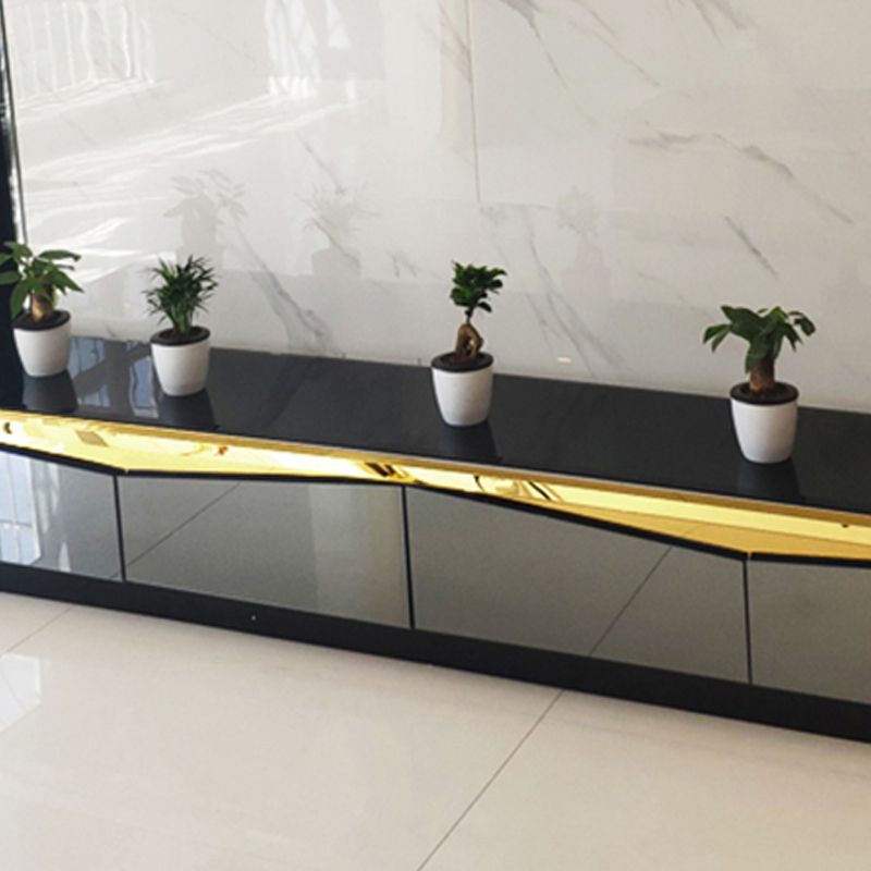 Gabinete de TV de vidrio y madera Preciosa consola de soporte de televisión en casa