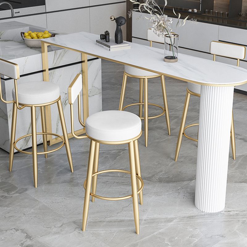 Nordic Armless Backrest Counter Stool Iron Kitchen Bar Stool with Cushion and Pedal Clearhalo 'Bar Furniture' 'Bar Stools' 'bar_stools' 'furn' 'furn_bar_stools' 'Furniture' 'furniture_bar_stools' 'Kitchen & Dining Furniture' 1200x1200_345f323a-68d9-4524-9e34-16d93225646f