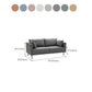 Contemporary Faux Leather Sofa with 2 Pillows Square Arm Settee