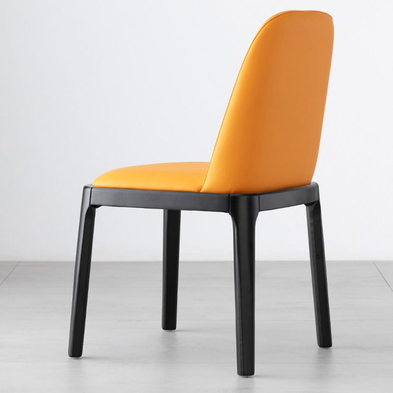 Glam Leather Solid Back Dining Side Chair Home Side Chair in Black Clearhalo 'Dining Chairs' 'Dining Tables & Seating' 'dining_chair' 'furn' 'furn_dining_chair' 'Furniture' 'furniture_dining_chair' 'Kitchen & Dining Furniture' 1200x1200_34602440-7234-466e-8878-8b81e4ca3fbd