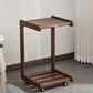 Table d'appoint contemporaine en bois massif, table d'appoint de salon marron