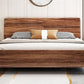 84.65 inch Wide Mid-century Bed Frame Pine Wood Panel Bed with Headboard
