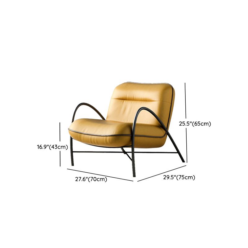 Contemporary Accent Armchair Modern Upholstered Accent Chair in Yellow Clearhalo 'Accent Chairs' 'accent_chairs' 'Chairs & Seating' 'furn' 'furn_accent_chairs' 'Furniture' 'Living Room Furniture' 1200x1200_3461432d-2ab0-4a0a-a9fc-4a74c895f584