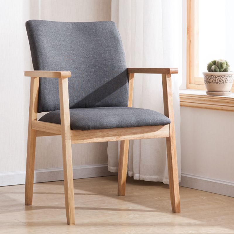 Scandinavian Rubberwood Solid Back Arm Chair Wood Dining Chair for Home Clearhalo ' kitchen&dining_furn' 'Dining Chairs' 'Dining Tables & Seating' 'dining_chair' 'furn' 'furn_dining_chair' 'Furniture' 'furniture_dining_chair' 'Kitchen & Dining Furniture' 'kitchen' 1200x1200_346174cd-04ca-4363-9f54-b947f8f1f62e