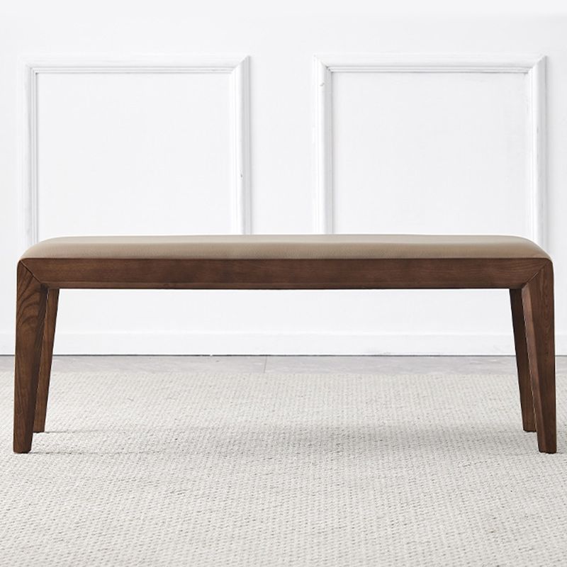 16" W Modern Seating Bench Cushioned Solid Wood Ottoman Bench Clearhalo 'Benches' 'Chairs & Seating' 'furn' 'furn_benches' 'Furniture' 'Living Room Furniture' 1200x1200_3461bb7d-1de4-46ca-a580-b9c1f44a2d81