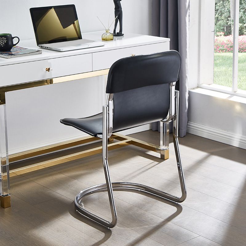 Metal Kitchen Dining Chairs Contemporary Dining Side Chair in Black Clearhalo 'Dining Chairs' 'Dining Tables & Seating' 'dining_chair' 'furn' 'furn_dining_chair' 'Furniture' 'Kitchen & Dining Furniture' 1200x1200_3461f1ee-32c5-4ef0-8859-cdf71cd04605