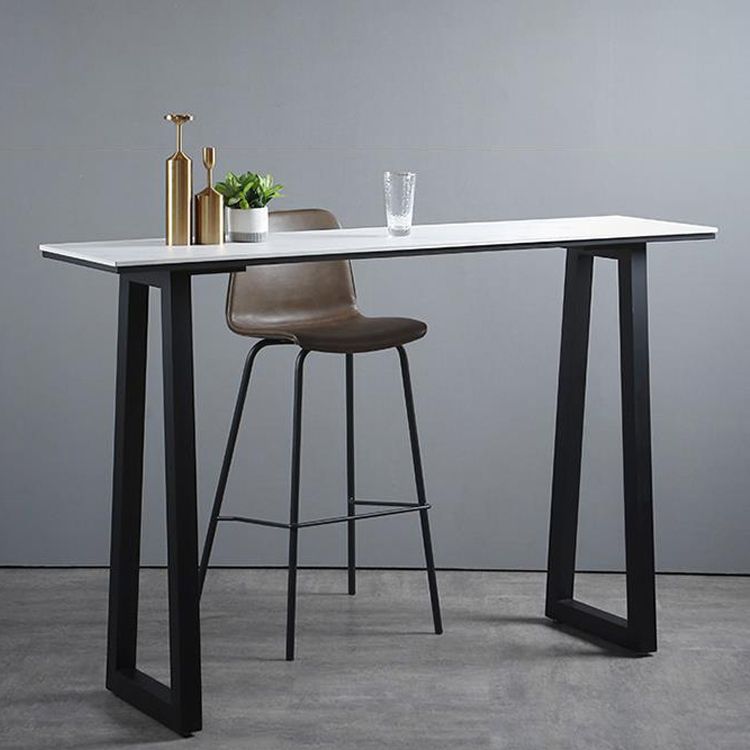 Faux Leather Dining Stools Armless Bucket Bar Stools with Footrest