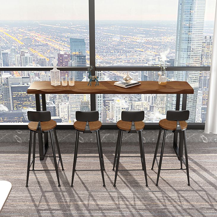 Modern Natural Counter Wine Table Solid Wood Fixed Table Indoor Patio Bar Table Clearhalo 'Bar Furniture' 'Bar Tables' 'bar_tables' 'furn' 'furn_bar_tables' 'Furniture' 'Kitchen & Dining Furniture' 1200x1200_34620f25-952a-4fa1-b26c-43d0289ee460