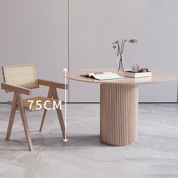 Juego de comedor de estilo moderno 1/2/3/5 PCS Mesa de comedor de madera maciza redonda con sillas sólidas