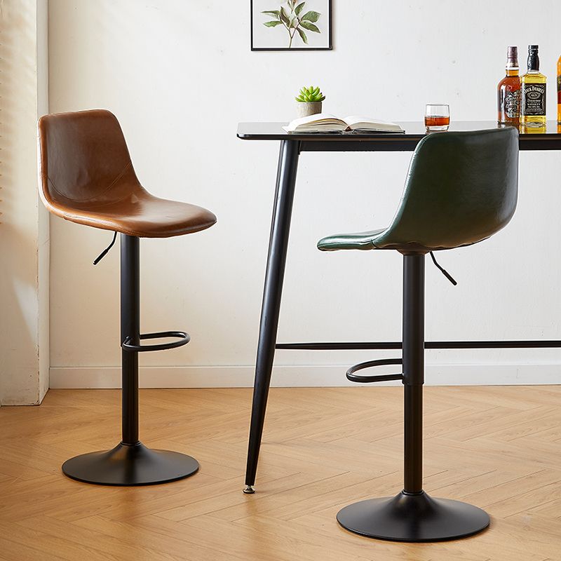 Modern Leather Bar Stool Footrest Bucket Adjustable Indoor Counter Stool Clearhalo 'Bar Furniture' 'Bar Stools' 'bar_stools' 'furn' 'furn_bar_stools' 'furniture_bar_stools' 'Kitchen & Dining Furniture' 'kitchen&dining_furn' 'kitchen' 'kitchen_furn' Furniture' 1200x1200_3465b274-54c3-4460-8b7b-65e1699dccf7
