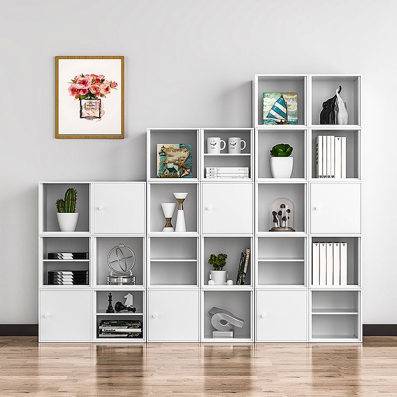 Modern Square Bookcase Metal Bookshelf for Bedroom , 13.7" W X 11.8" D X 13.7" H