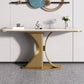 Glam Stone End Table Half Moon Console Accent Table for Hall
