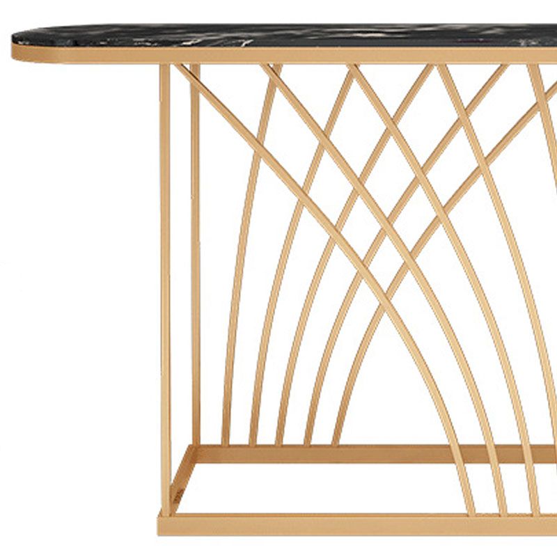 Tavolo di divano console di ferro glam tavolo da accento console in marmo ovale per sala