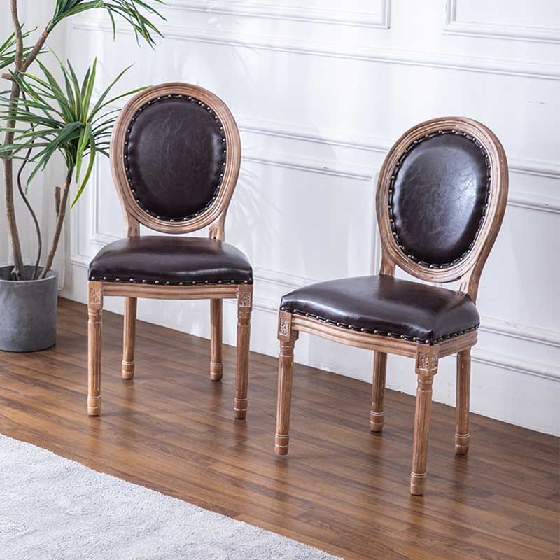 Solid Wood Country Style Dining Room Chair Matte Finish King Louis Back Side Chair Clearhalo ' kitchen&dining_furn' 'Dining Chairs' 'Dining Tables & Seating' 'dining_chair' 'furn' 'furn_dining_chair' 'Furniture' 'furniture_dining_chair' 'Kitchen & Dining Furniture' 'kitchen' 1200x1200_34675215-e998-40bf-8b80-b48b2de48b3b