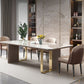 Luxury Sintered Stone Top Dining Set Rectangle 1/4/5/6/7 Pieces Dining Room Table Set