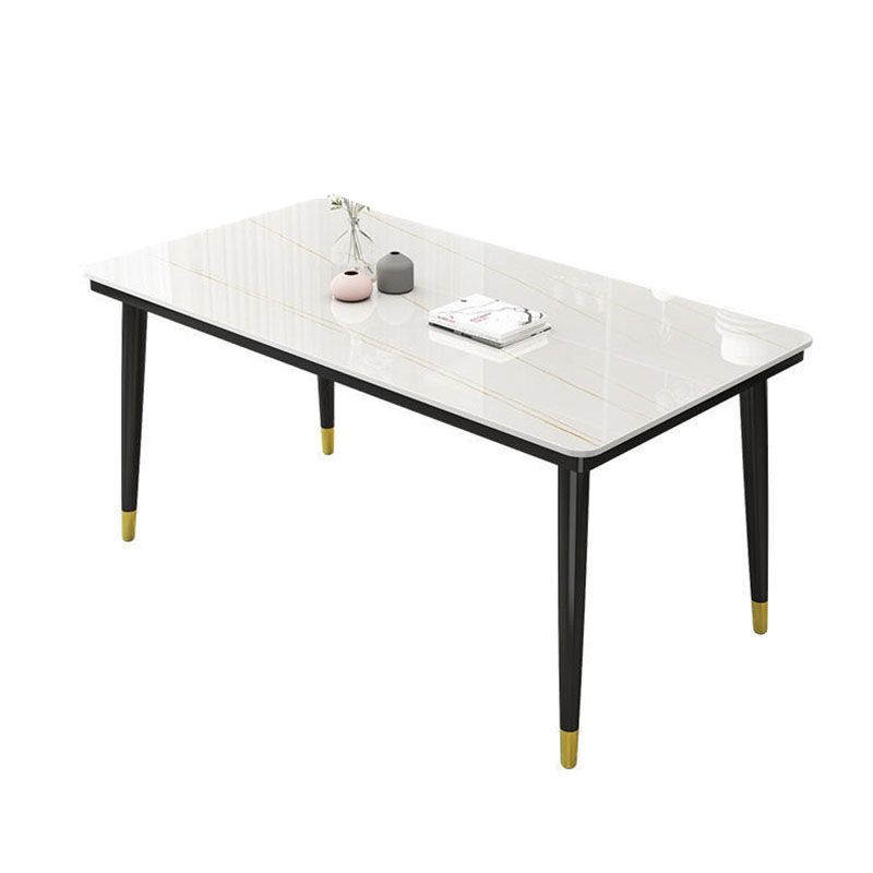 Modern White Marble Counter Table Rectangle Dining Table for Kitchen Clearhalo 'Dining Tables & Seating' 'Dining Tables' 'dining_table' 'furn' 'furn_dining_table' 'Furniture' 'Kitchen & Dining Furniture' 1200x1200_346a95fa-989a-40d4-a8df-0ab1ca55cca4