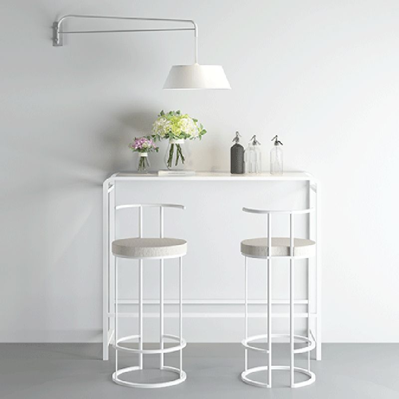 White and Pink Modern Style Bar Table in Wood and Metal Bar Table Milk Tea Shop Bar Table Clearhalo 'Bar Furniture' 'Bar Tables' 'bar_tables' 'furn' 'furn_bar_tables' 'Furniture' 'furniture_bar_tables' 'Kitchen & Dining Furniture' 1200x1200_346b807c-2c83-42e2-9856-4ec3ddbb308c