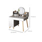Contemporary Rubberwood Make-up Vanity with Mirror and Stool