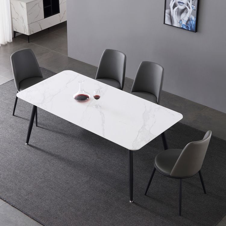 Industrial Sintered Stone Dining Table 4 Legs Base Rectangle Table for Home Clearhalo ' dining_table' 'Dining Tables & Seating' 'Dining Tables' 'furn' 'furn_dining_table' 'Furniture' 'furniture_dining_table' 'Kitchen & Dining Furniture' 'kitchen&dining_furn' 'kitchen' 'kitchen_dining_table' 1200x1200_346d0bac-cffe-464c-bc4c-eb729e5e0ddc