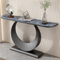 Tabella della console resistente alle macchie 11,8 "W tavolo da glam mezza luna glam