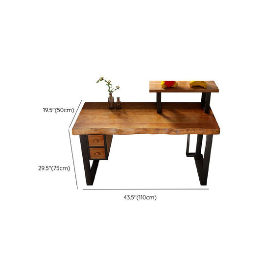 Bureau d'ordinateur industriel en bois Bureau de bureau rectangulaire avec des jambes en métal