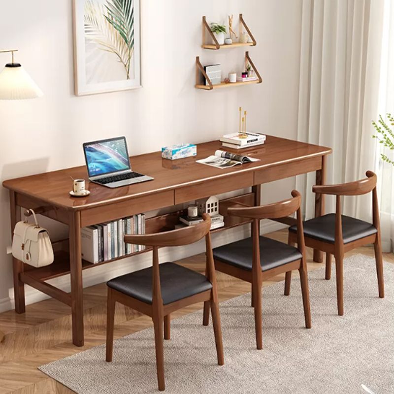 Solid Wood Rectangle Writing Desk Modern 29.53" Tall Office Desk with 3 Drawers Clearhalo 'furn' 'furn_office_desk' 'Furniture' 'Office Desks' 'Office Furniture' 'office_desk' 1200x1200_34737e59-5c3b-42fd-9a8a-2c3b61eddc15