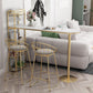 Modern Bar Table Stone Top Iron Base Pub Table with Shelf for Living Room, Only Table Clearhalo 'Bar Furniture' 'Bar Tables' 'bar_tables' 'furn' 'furn_bar_tables' 'Furniture' 'furniture_bar_tables' 'Kitchen & Dining Furniture' 1200x1200_3473ca9e-5167-4063-8057-57c526622879