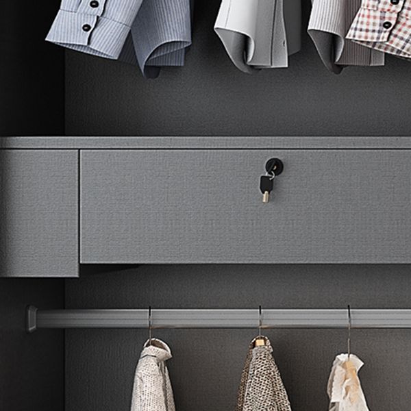 Mirrored Finish Wardrobe Armoire Modern Style Engineered Wood Wardrobe Clearhalo 'Armoires & Wardrobes' 'armoires_wardrobes' 'Bedroom Furniture' 'furn' 'furn_armoires_wardrobes' 'Furniture' 1200x1200_34742414-592b-4976-a124-7b0c0338f5e6