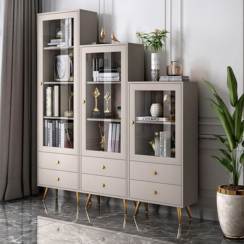 Glam Vertical Standard Bookcase Manufactured Wood Bookcase with Door and Drawers Clearhalo 'Bookcases' 'furn' 'furn_bookcases' 'Furniture' 'furniture_bookcases' 'kitchen' 'kitchen_bookcases' 'Living Room Furniture' 'Office Furniture' 1200x1200_3474c2bf-41cf-4089-b848-3de978a5247e