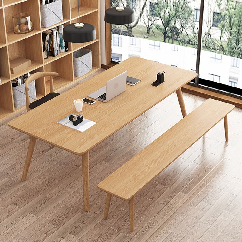Table à manger contemporaine en bois massif Table à manger naturelle pour salle à manger