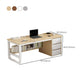 Bureau d'écriture rectangulaire industriel 3 dessins bureau de bureau en bois